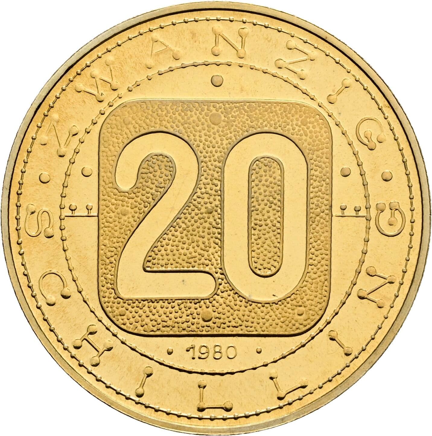 20 Schilling 1980 – Vorderseite