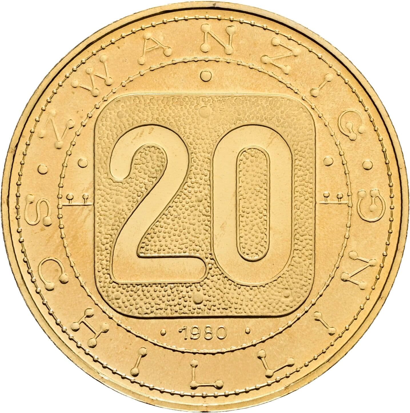 20 Schilling 1980 – Vorderseite