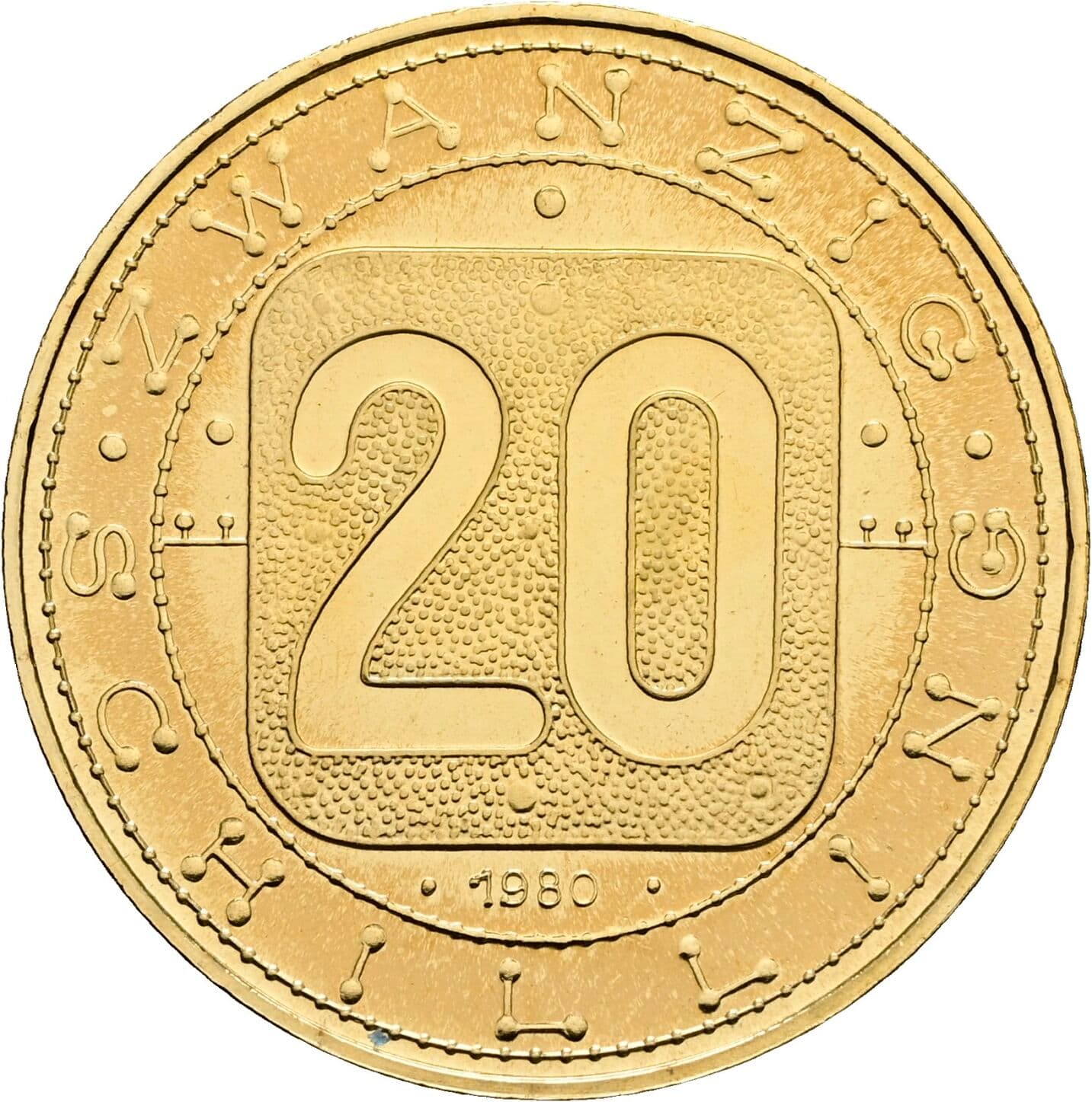 20 Schilling 1980 – Vorderseite