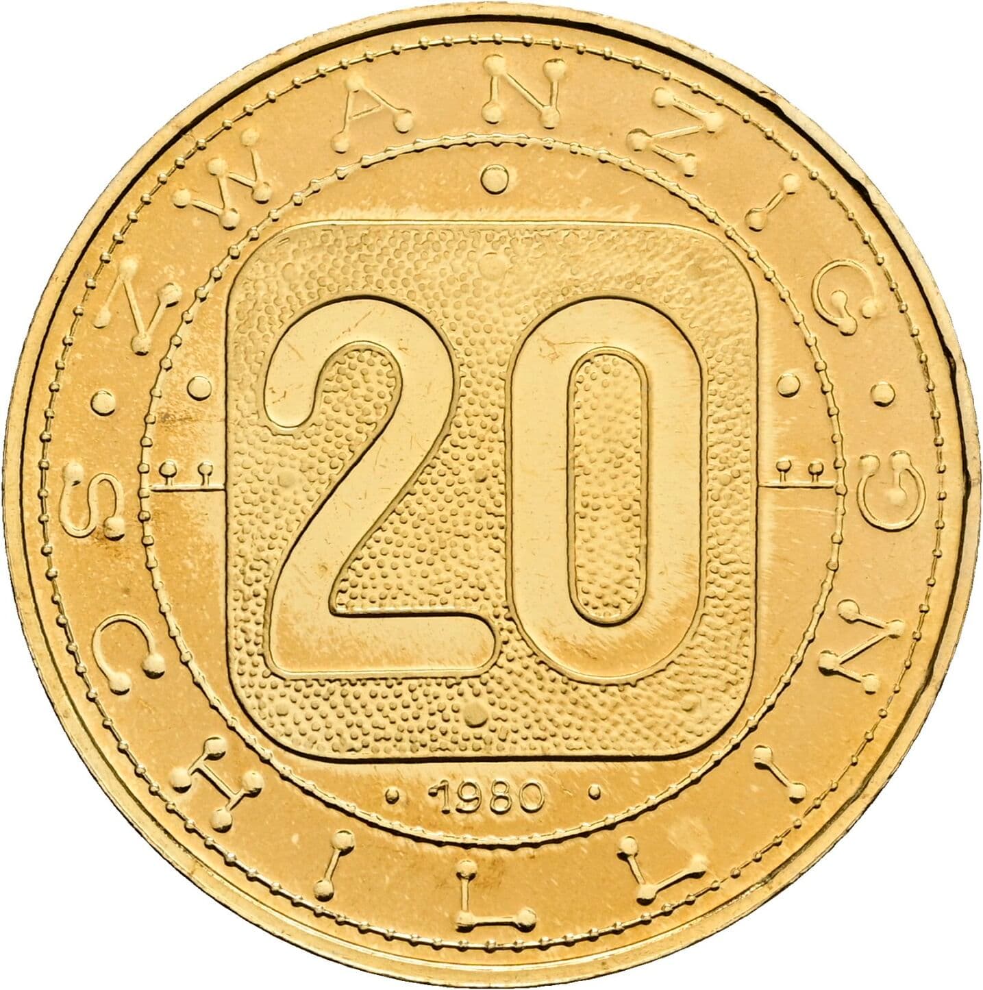20 Schilling 1980 – Vorderseite