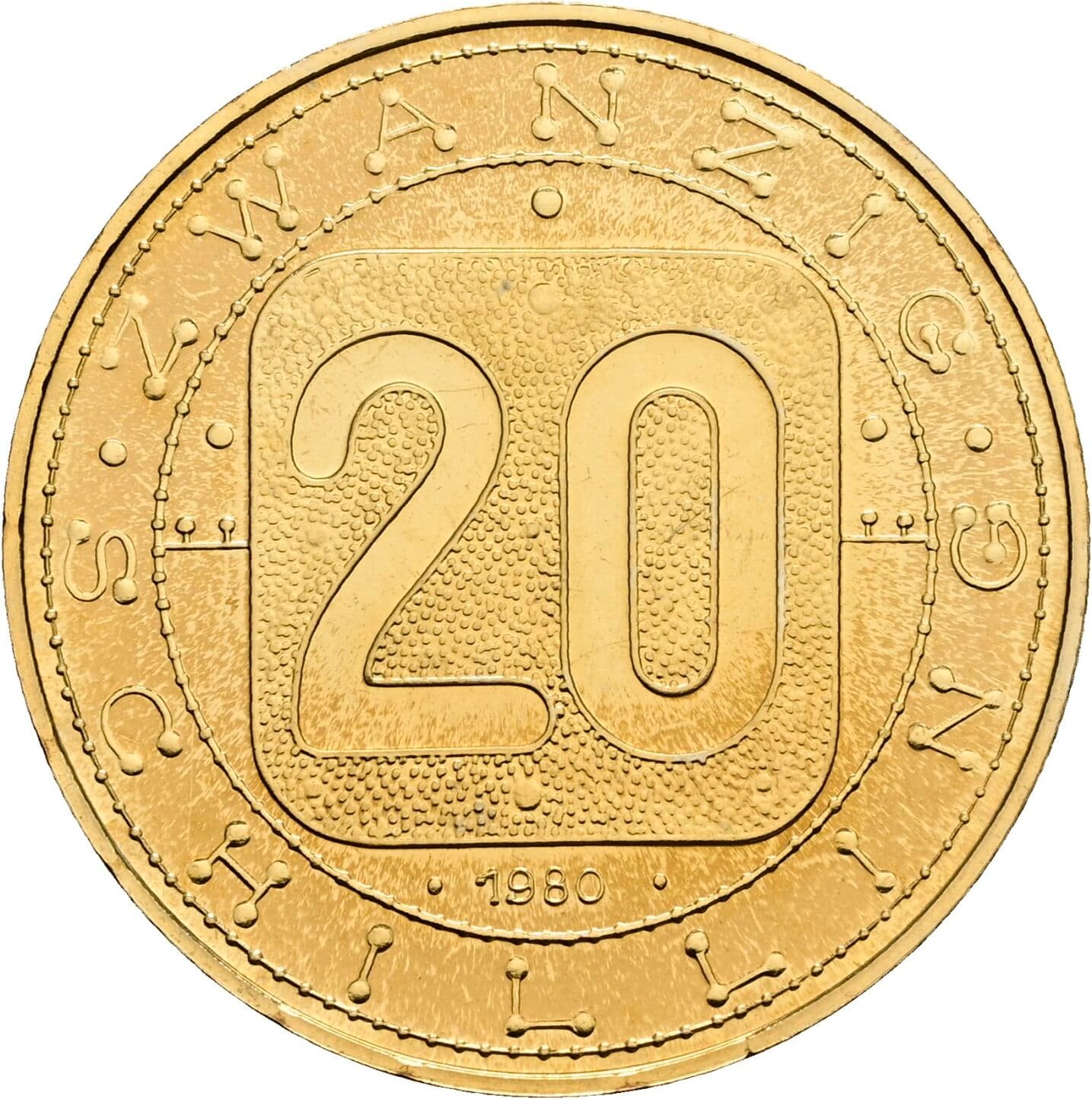20 Schilling 1980 – Vorderseite