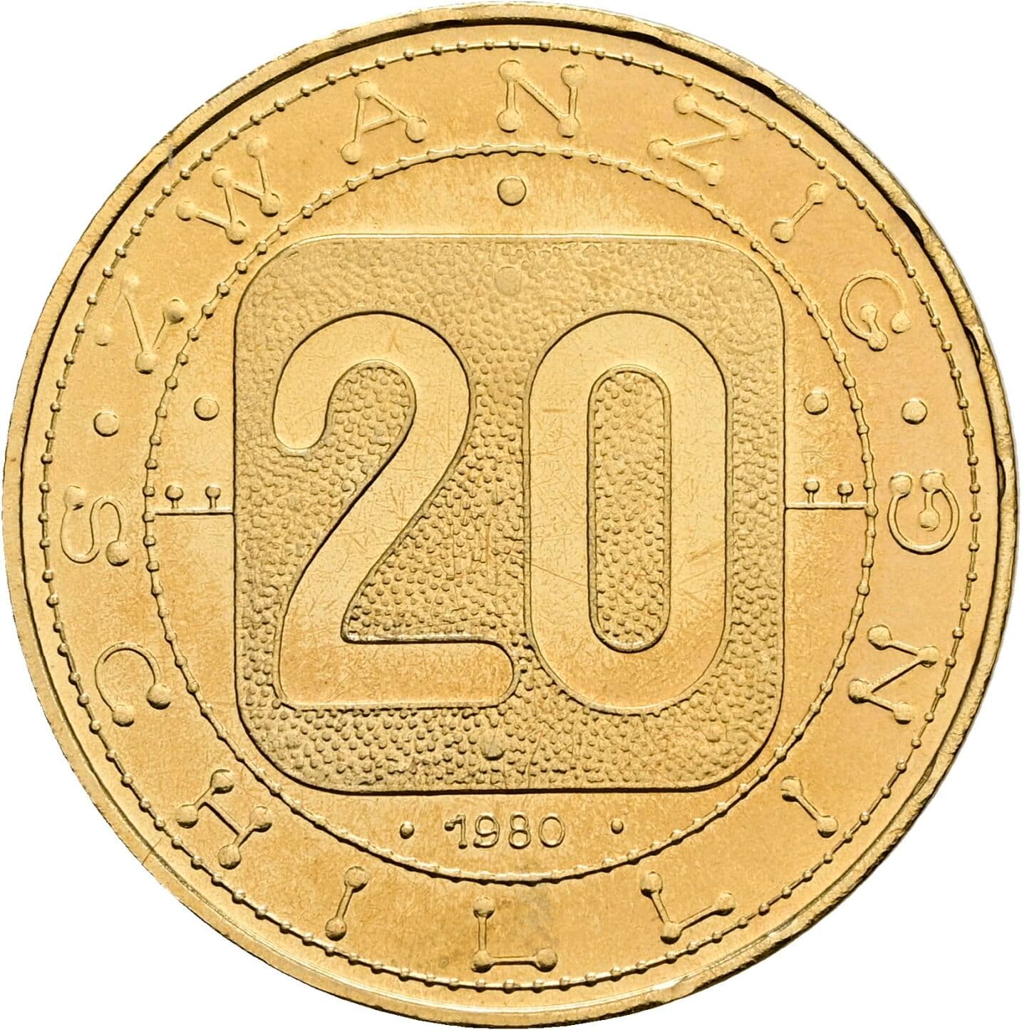 20 Schilling 1980 – Vorderseite