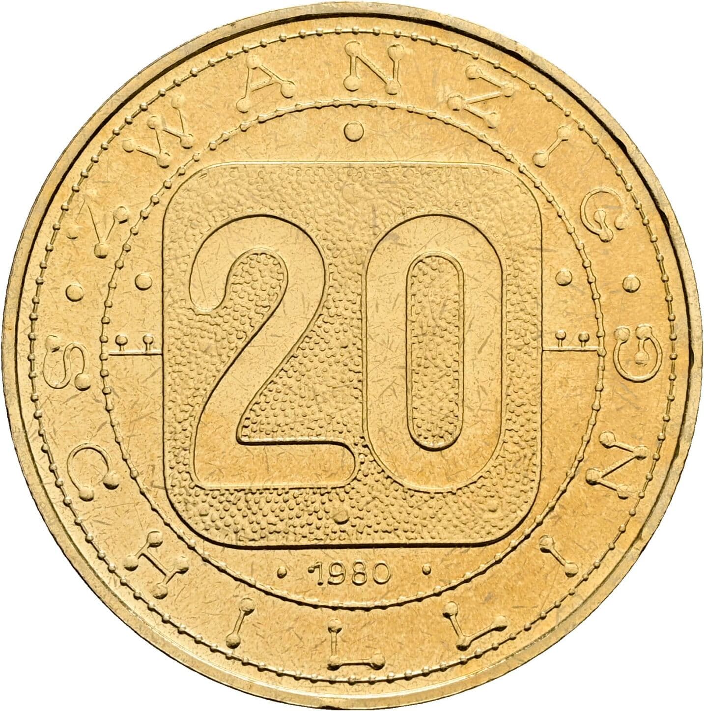 20 Schilling 1980 – Vorderseite