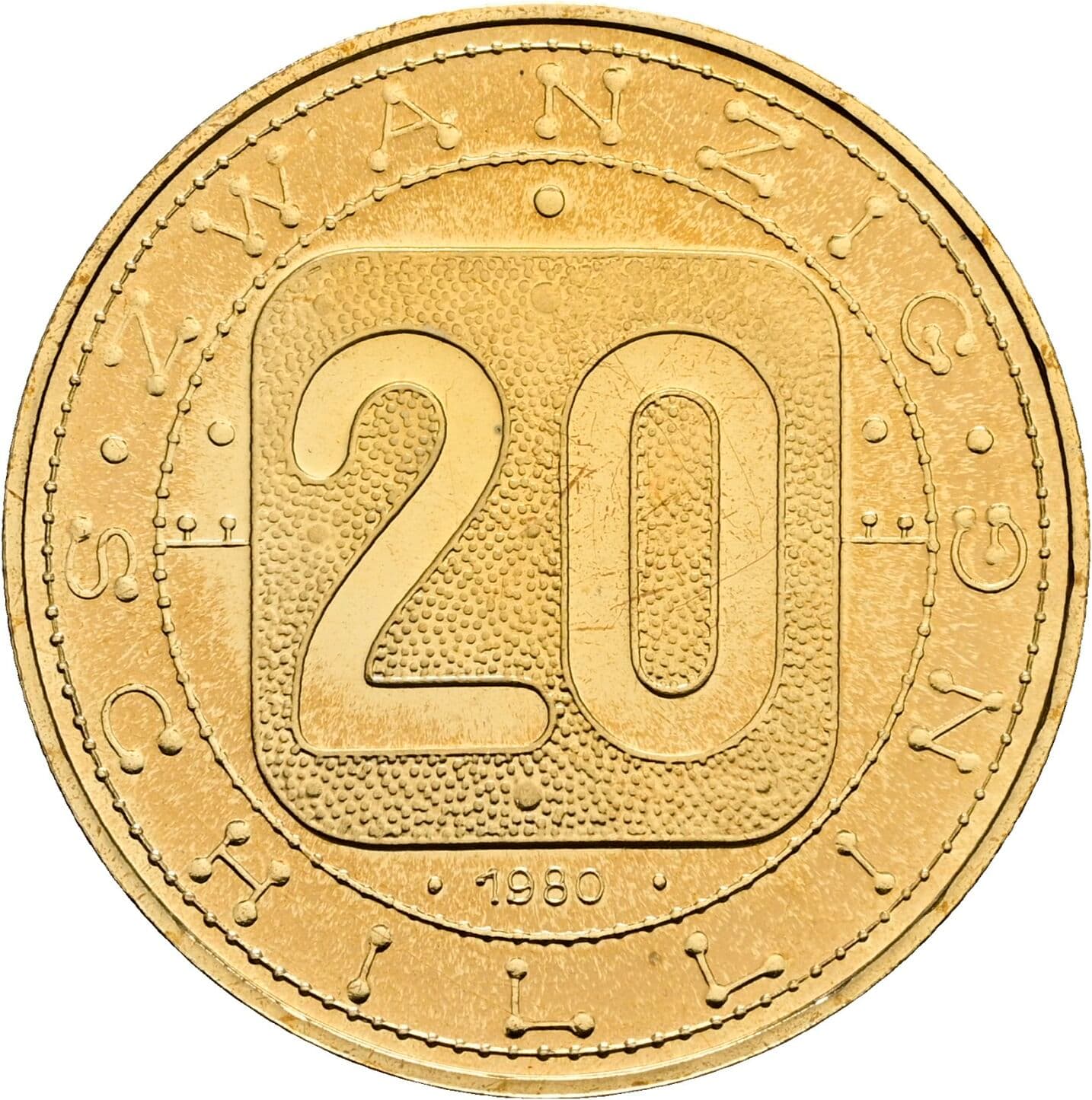 20 Schilling 1980 – Vorderseite