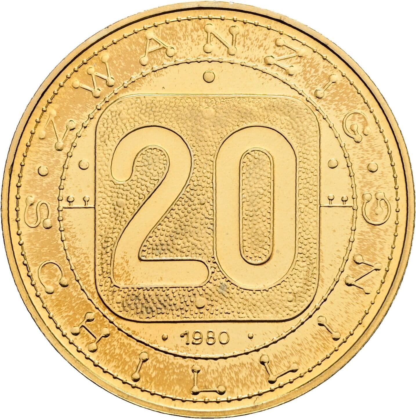20 Schilling 1980 – Vorderseite