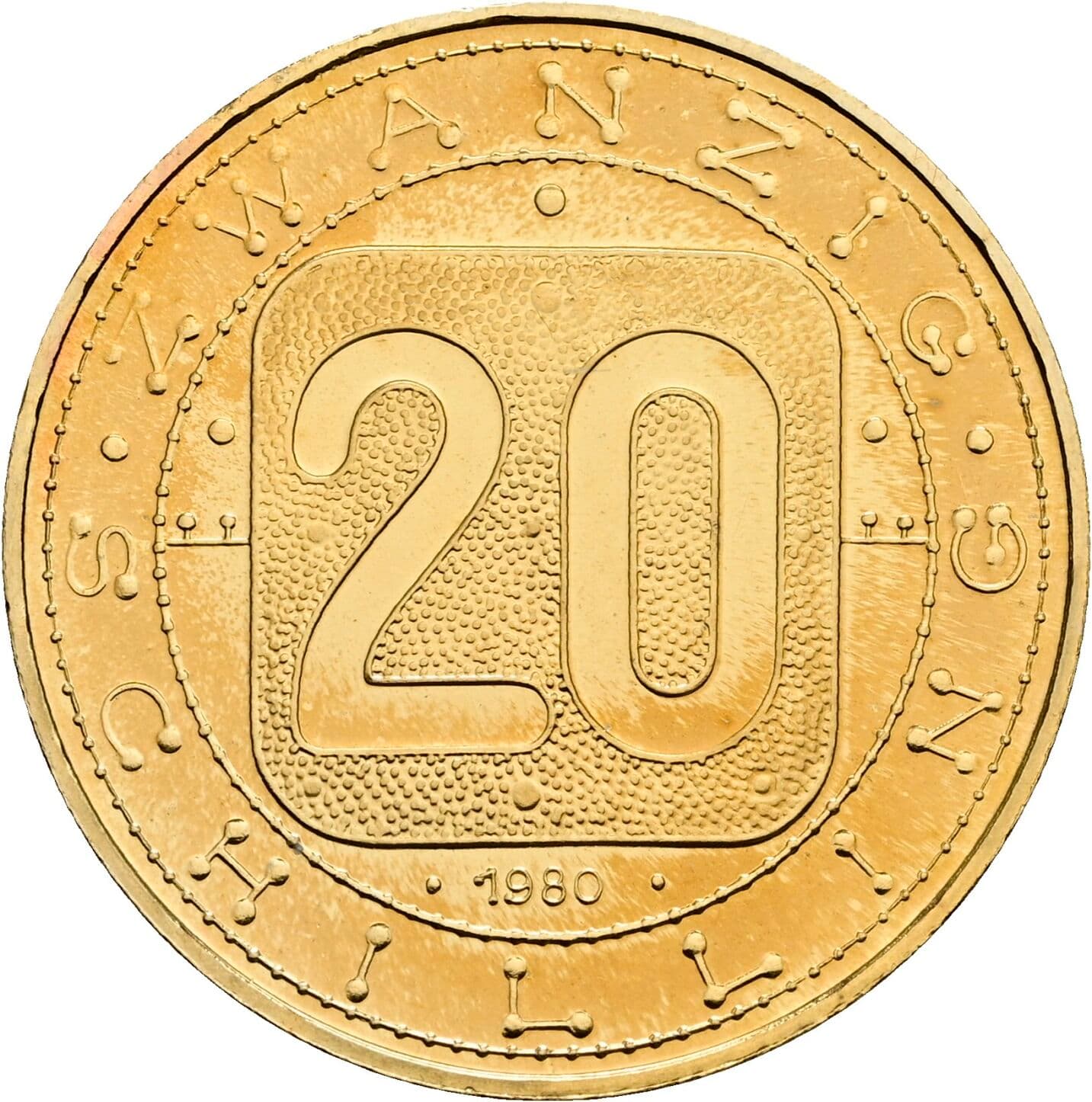 20 Schilling 1980 – Vorderseite