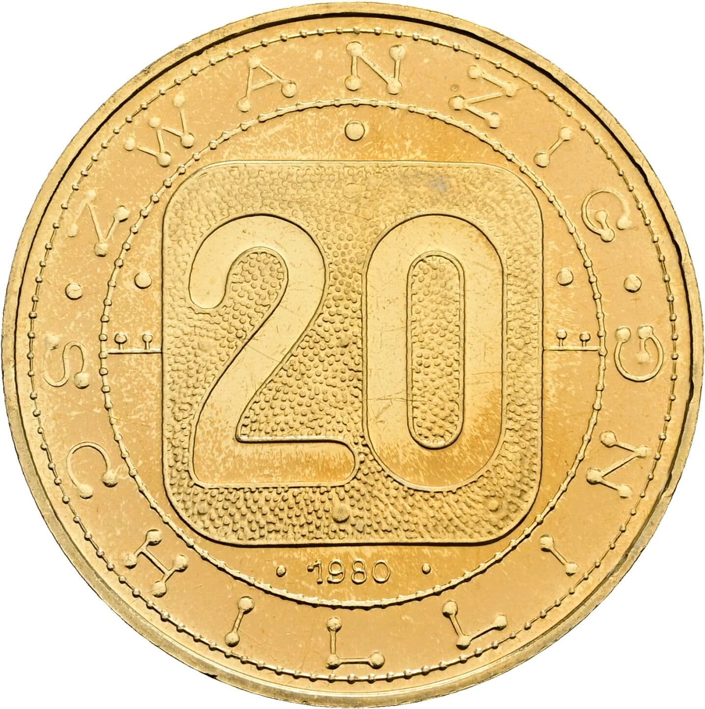20 Schilling 1980 – Vorderseite