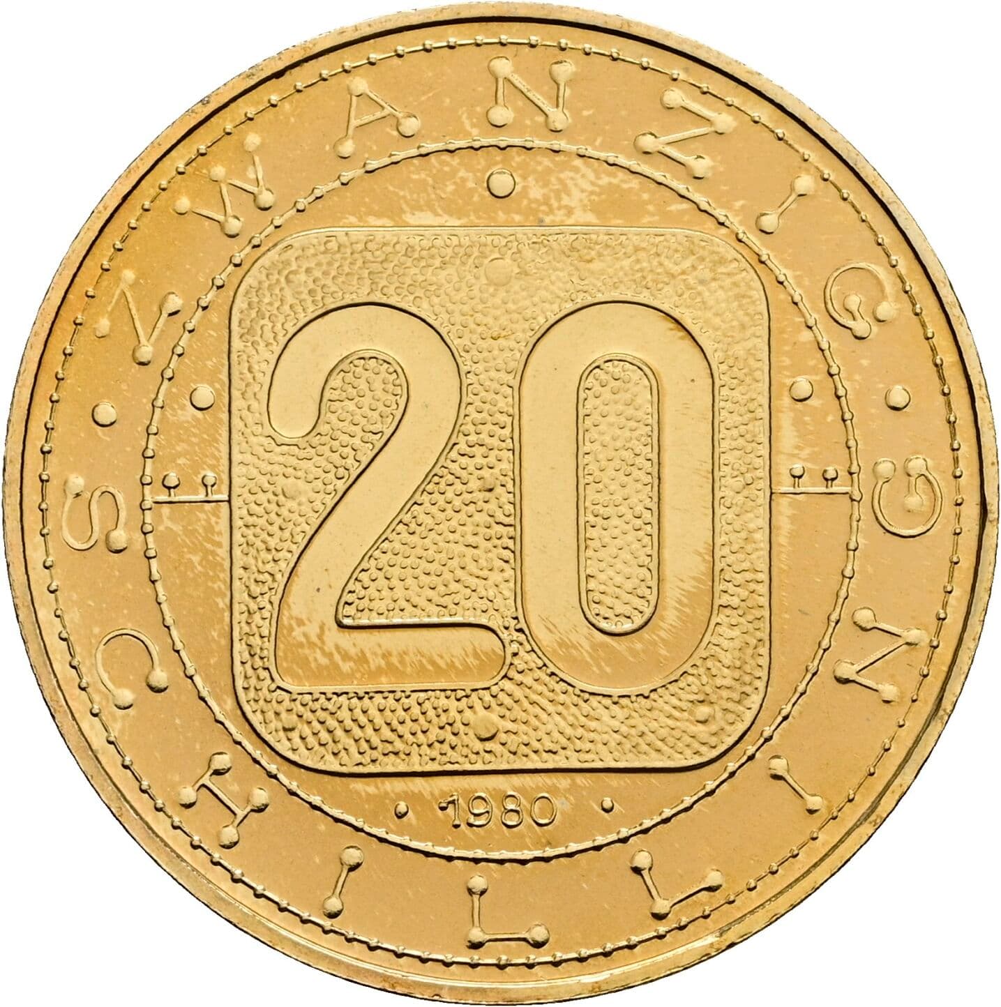 20 Schilling 1980 – Vorderseite