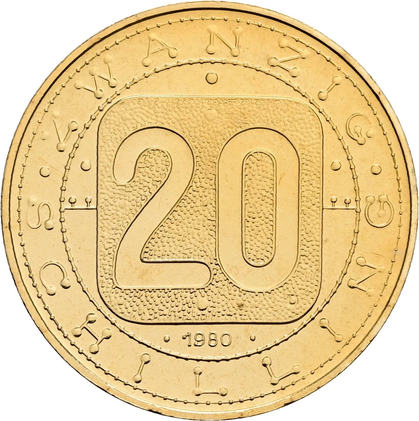 20 Schilling 1980 – Vorderseite