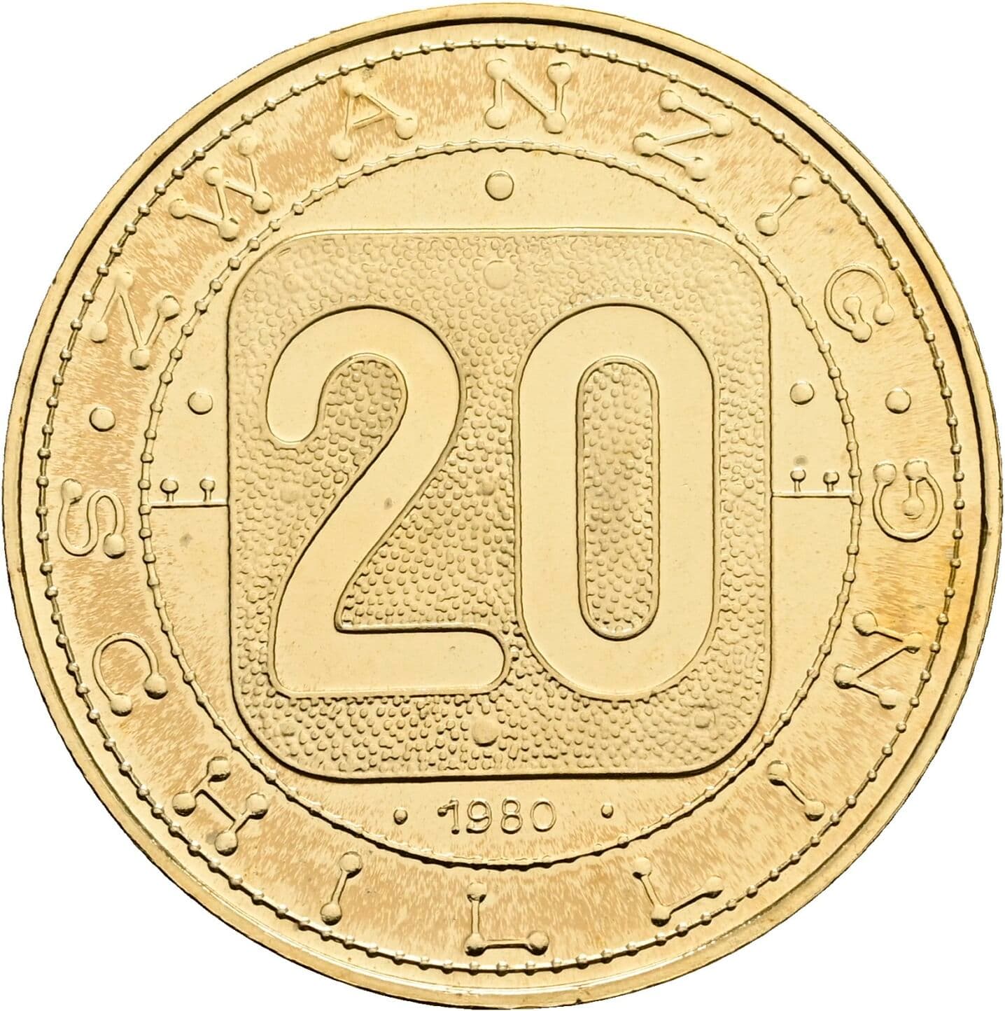 20 Schilling 1980 – Vorderseite