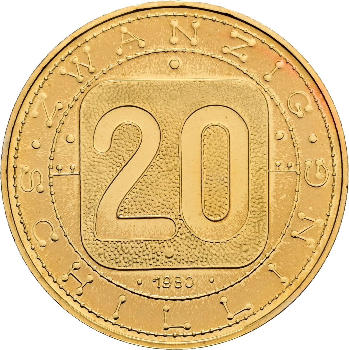 20 Schilling 1980 – Vorderseite