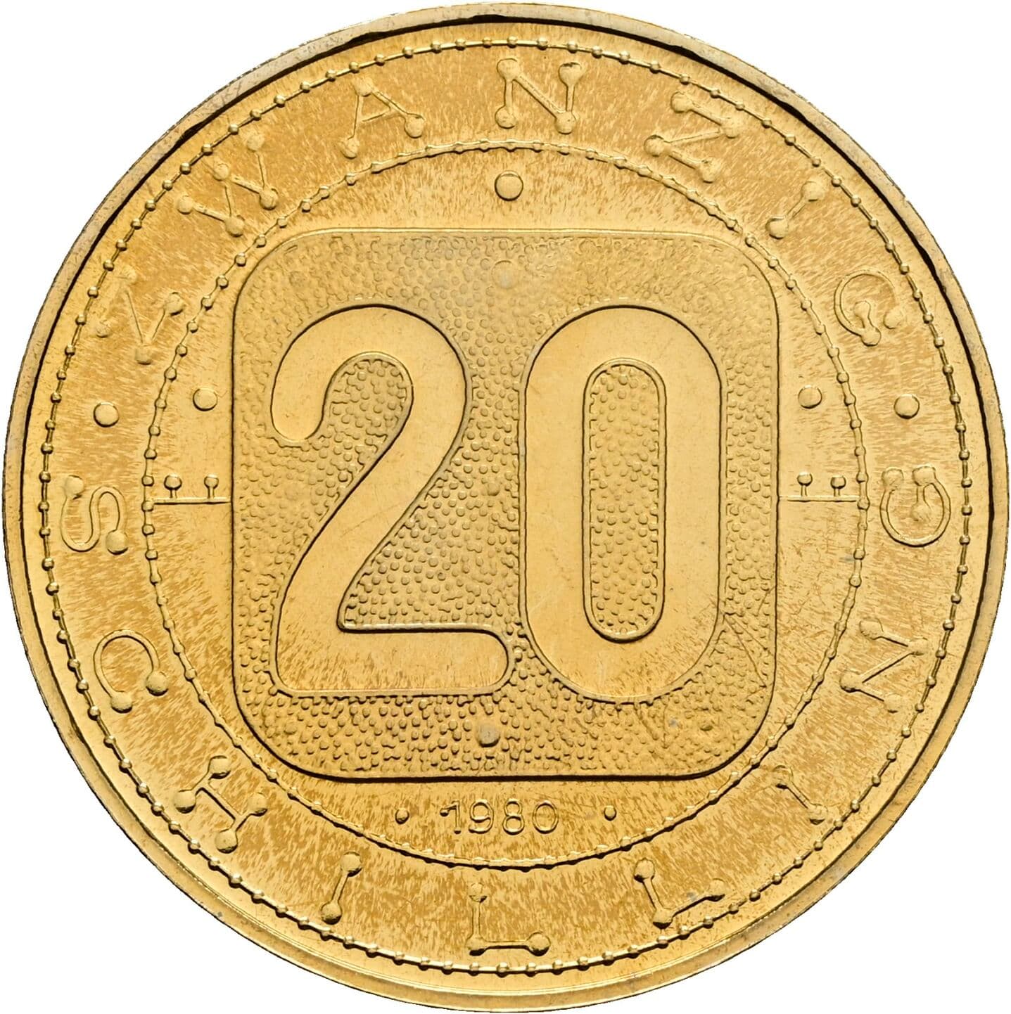 20 Schilling 1980 – Vorderseite