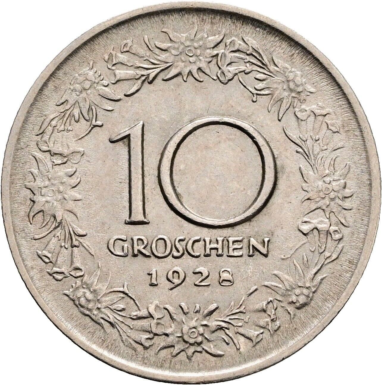 10 Groschen 1928 – Rückseite
