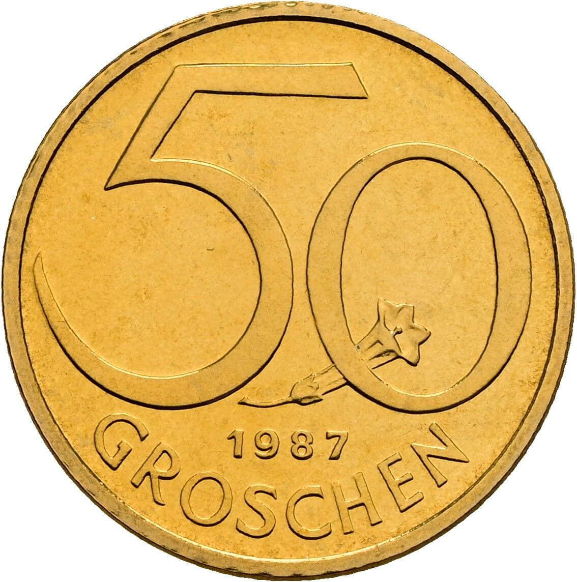 50 Groschen 1987 – Vorderseite