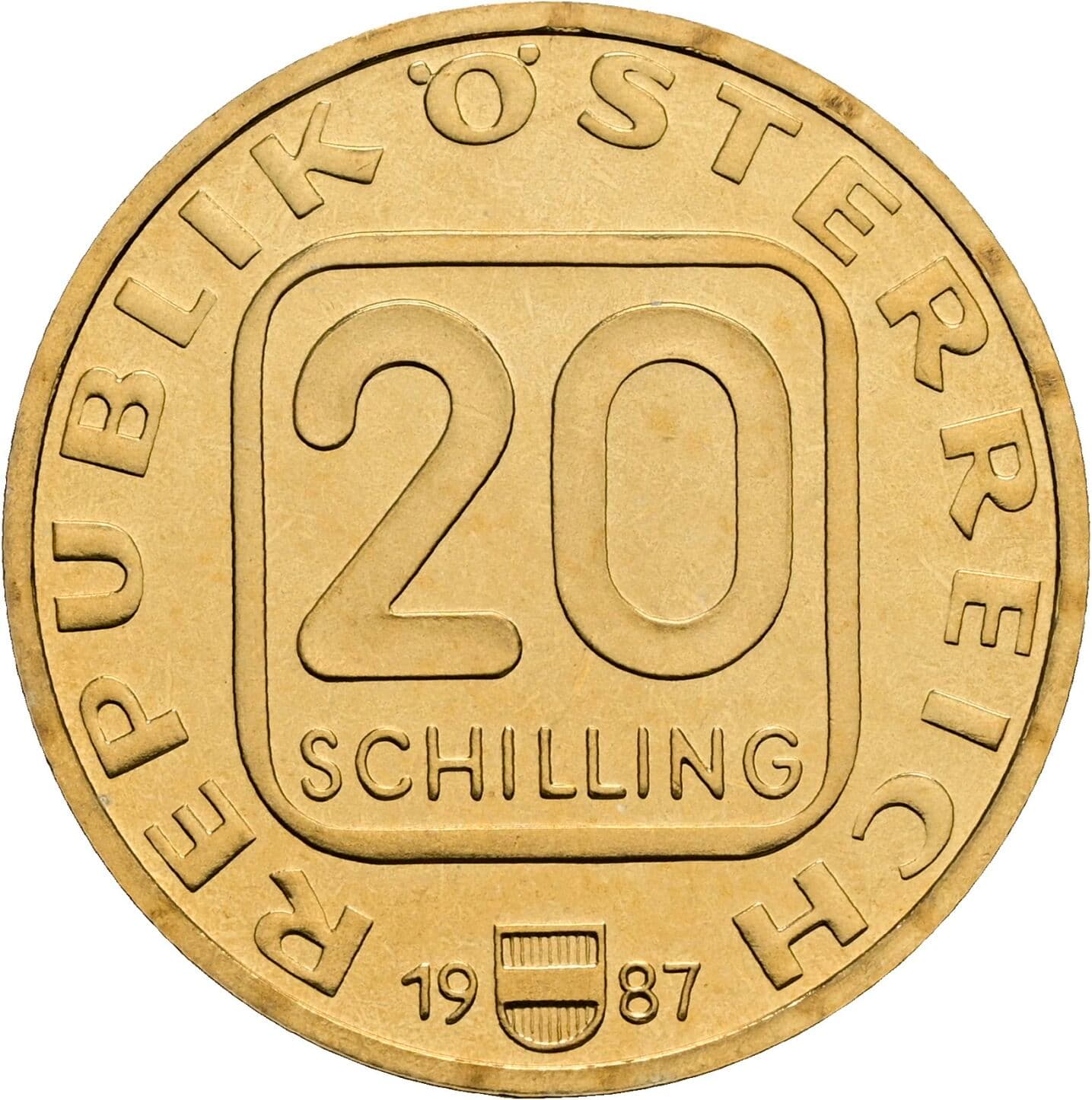 20 Schilling 1987 – Vorderseite