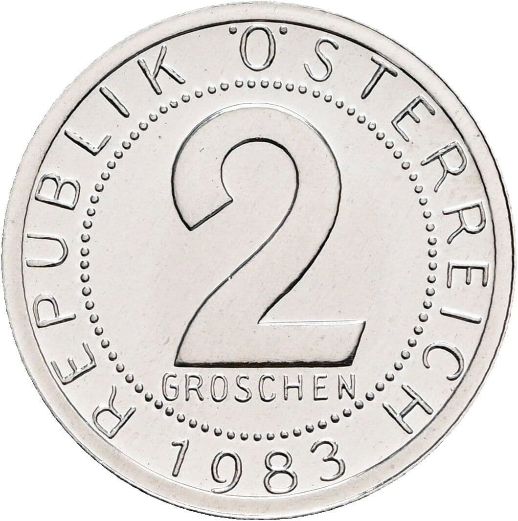 2 Groschen 1983 – Vorderseite