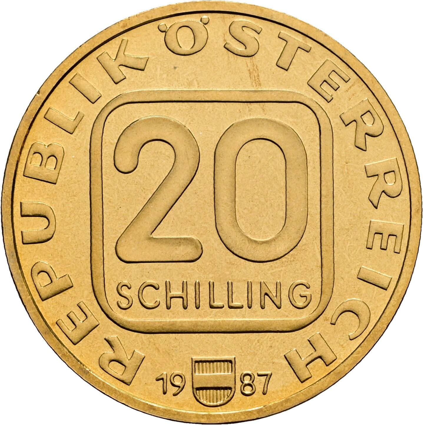 20 Schilling 1987 – Vorderseite