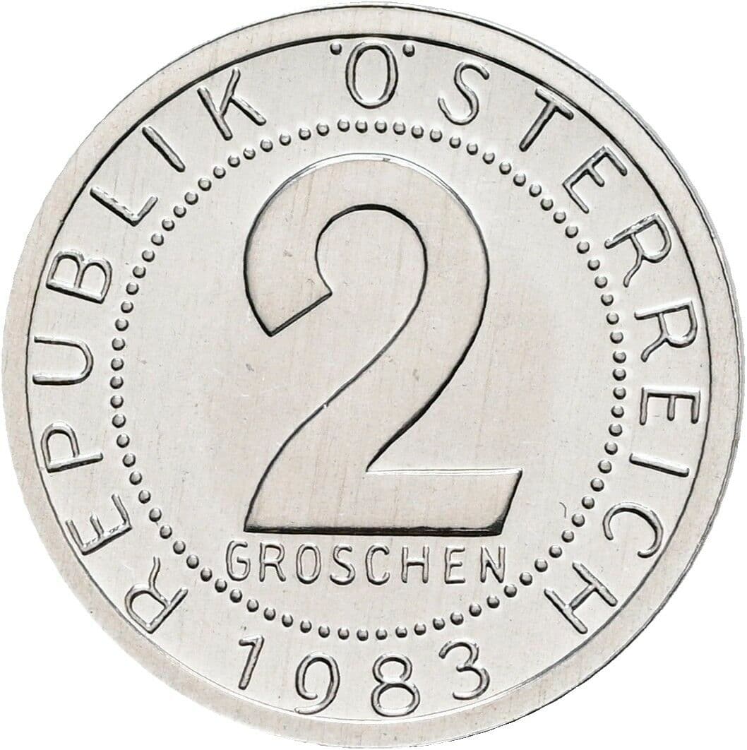 2 Groschen 1983 – Vorderseite