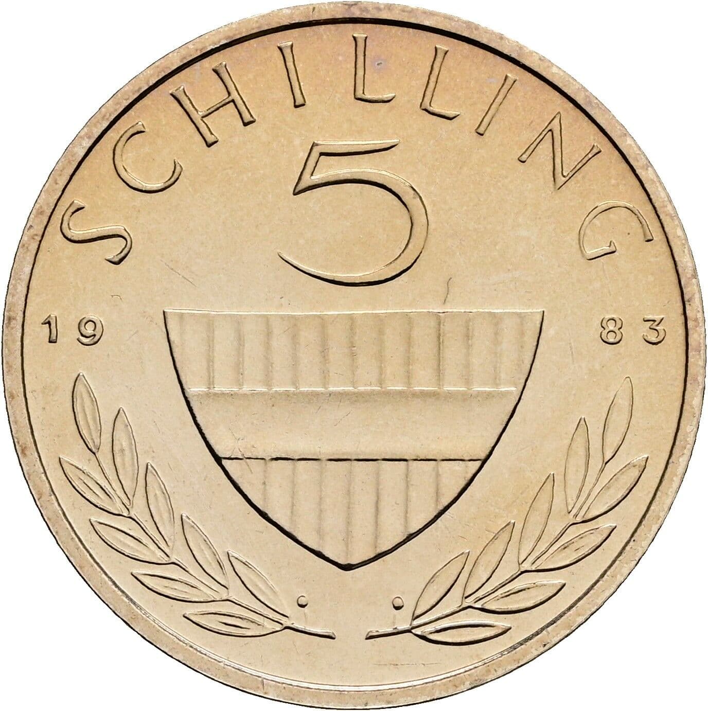 5 Schilling 1983 – Vorderseite