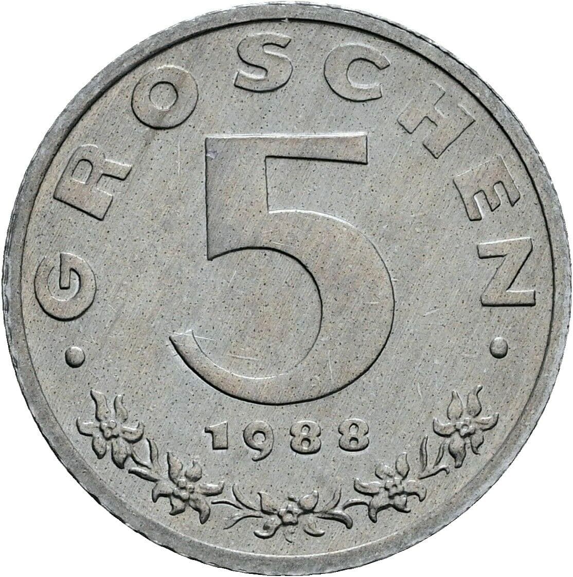 5 Groschen 1988 – Vorderseite