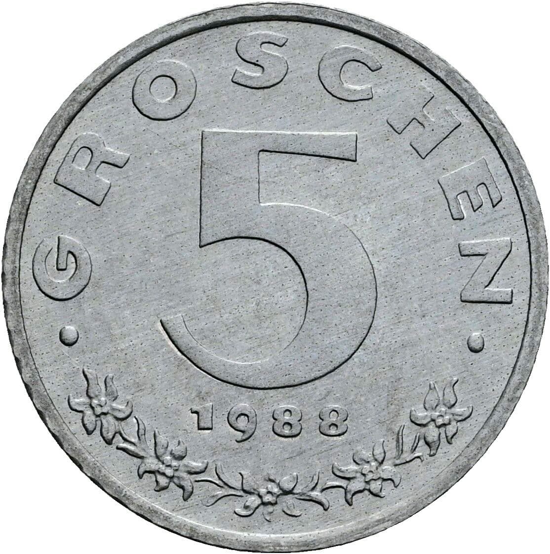 5 Groschen 1988 – Vorderseite