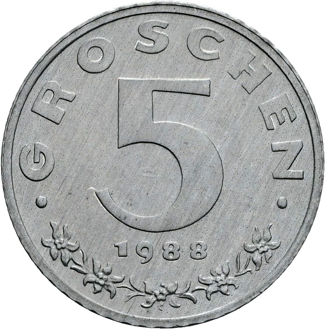 5 Groschen 1988 – Vorderseite