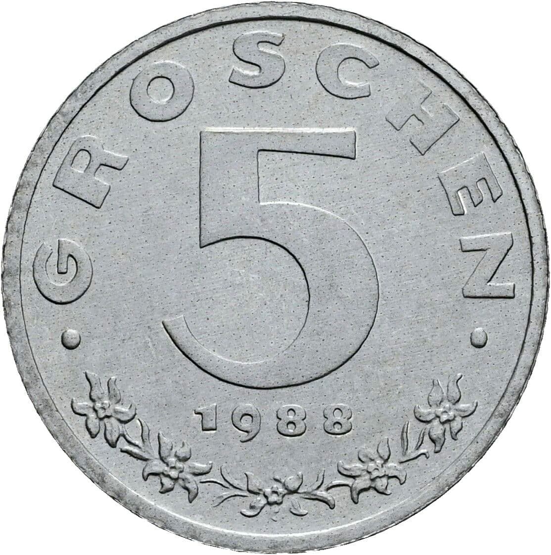 5 Groschen 1988 – Vorderseite