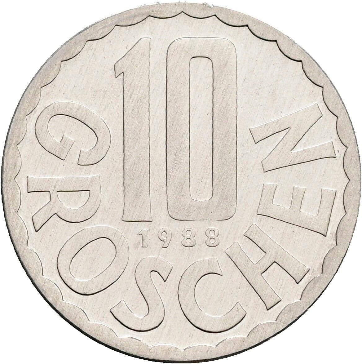 10 Groschen 1988 – Vorderseite