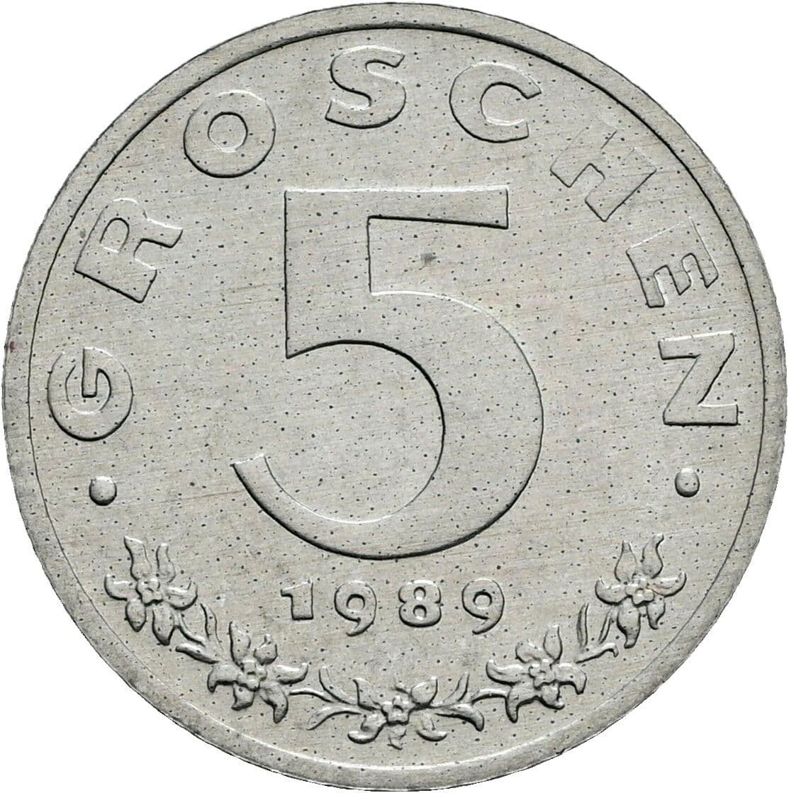 5 Groschen 1989 – Vorderseite