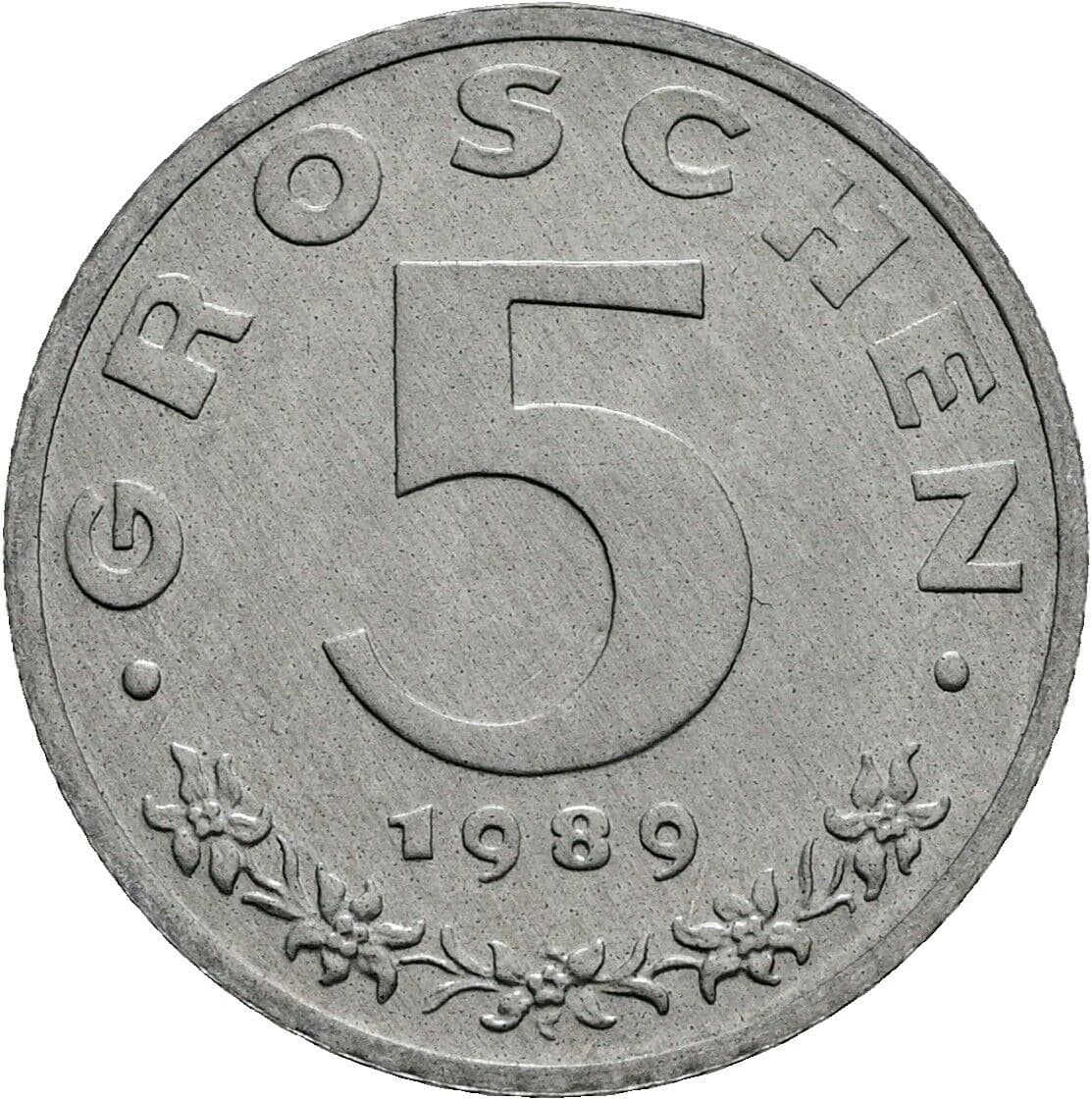 5 Groschen 1989 – Vorderseite