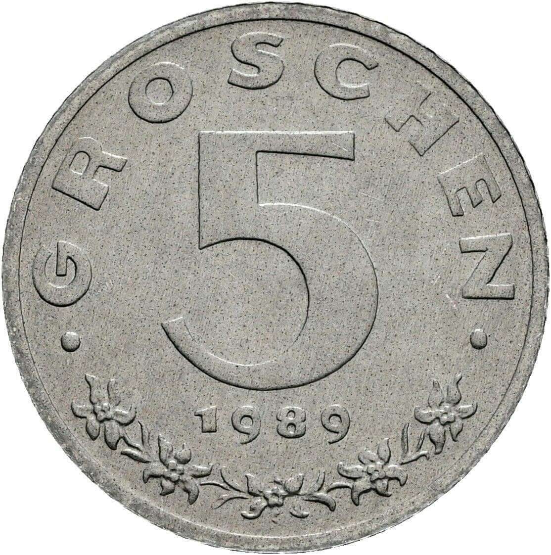 5 Groschen 1989 – Vorderseite