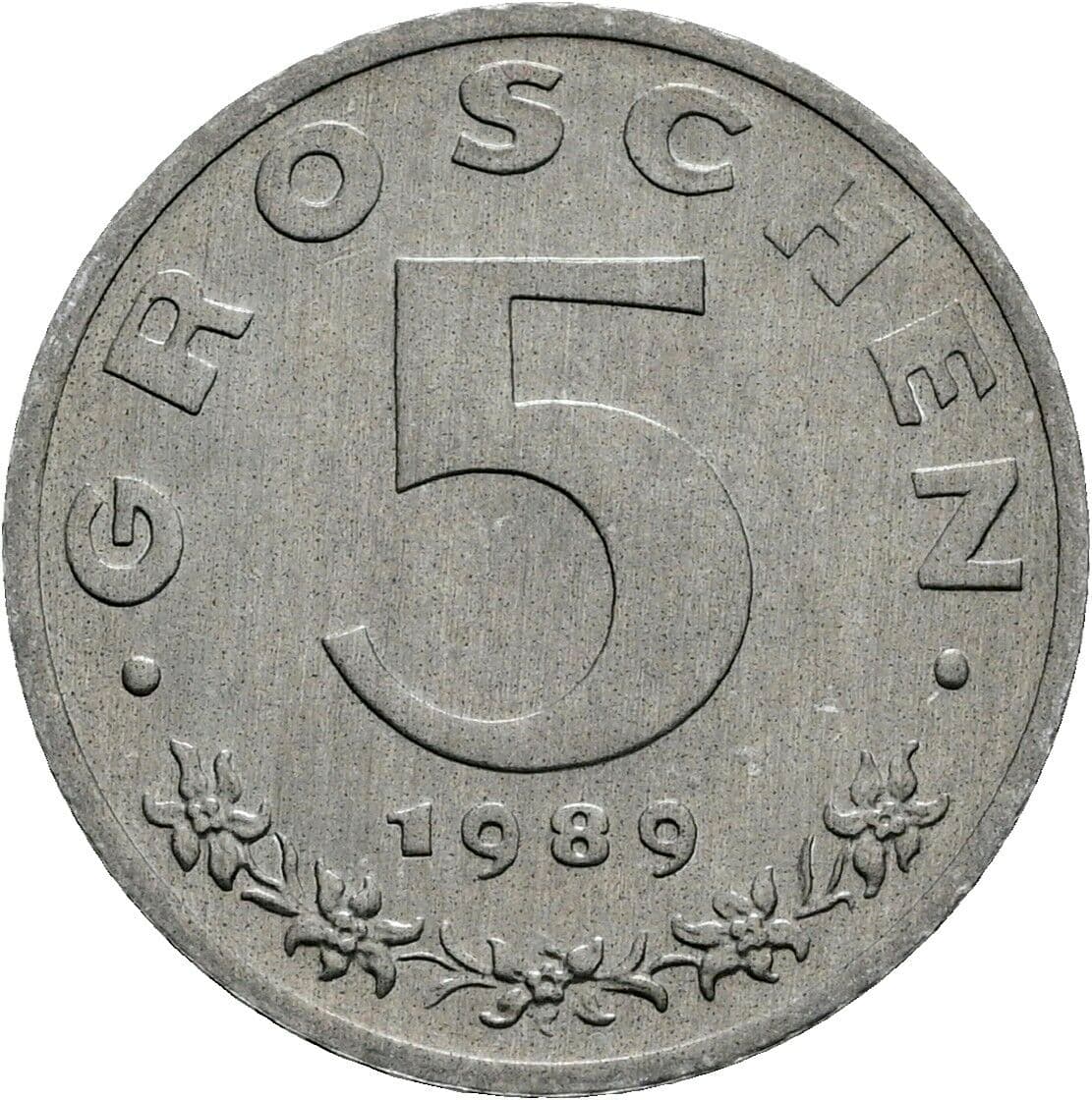 5 Groschen 1989 – Vorderseite