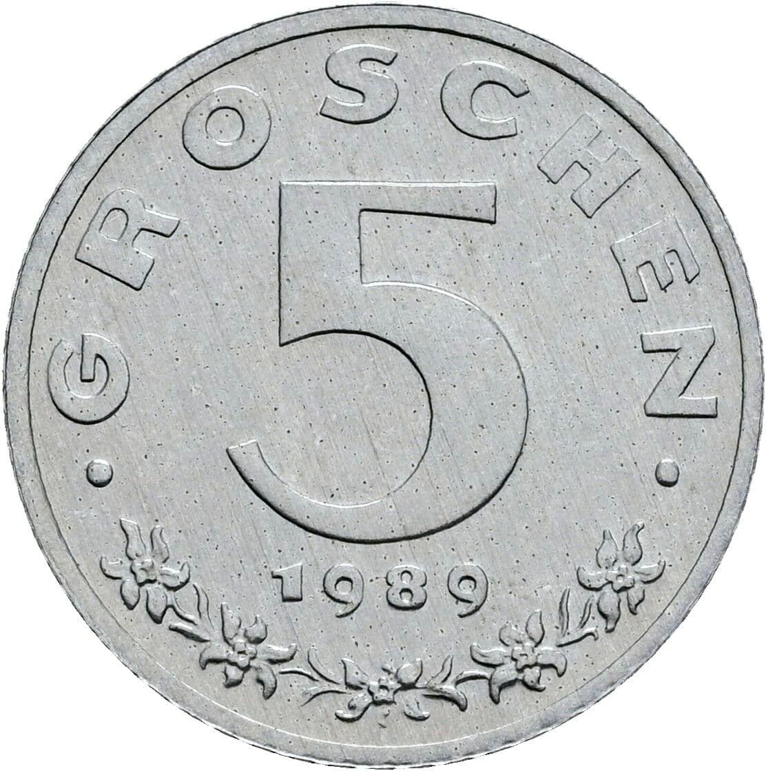 5 Groschen 1989 – Vorderseite