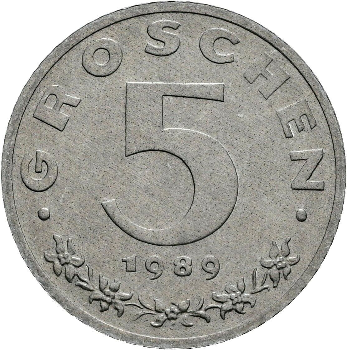 5 Groschen 1989 – Vorderseite