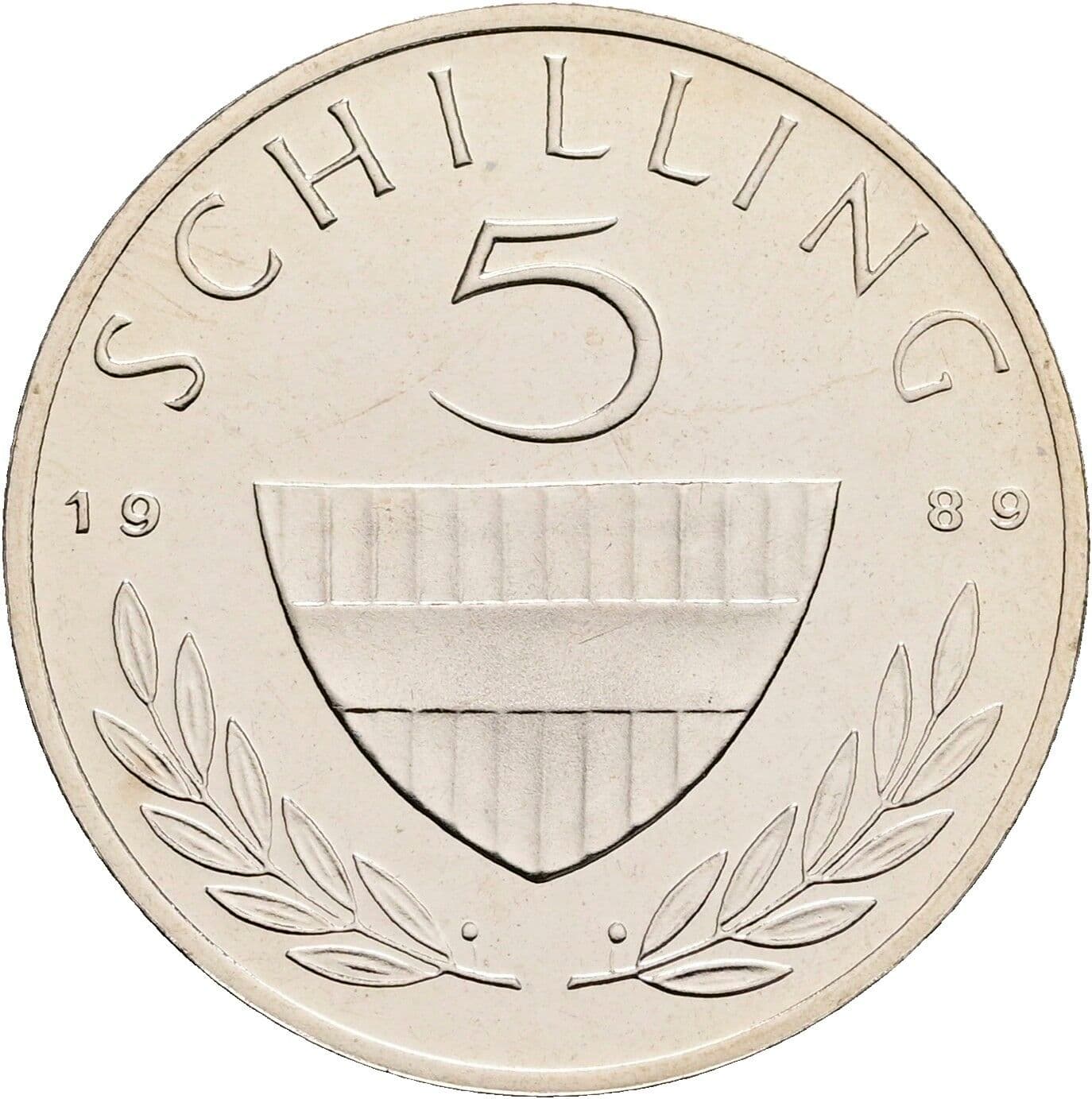 5 Schilling 1989 – Vorderseite