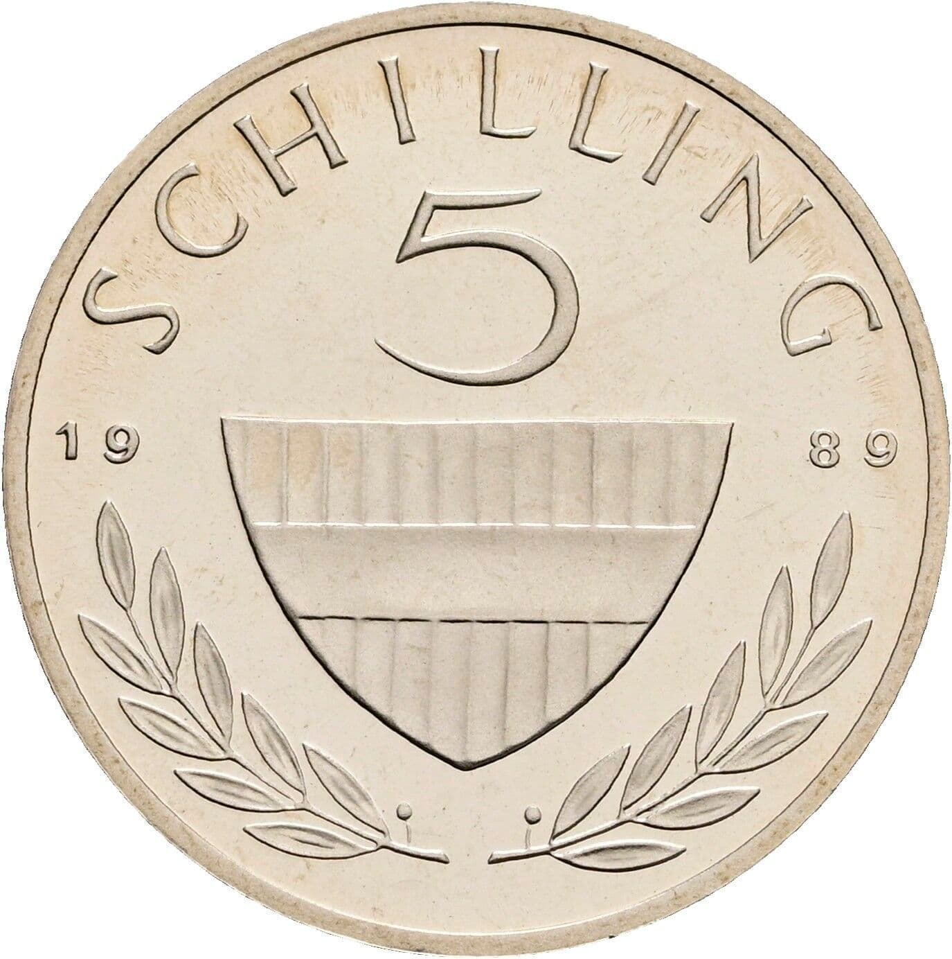 5 Schilling 1989 – Vorderseite