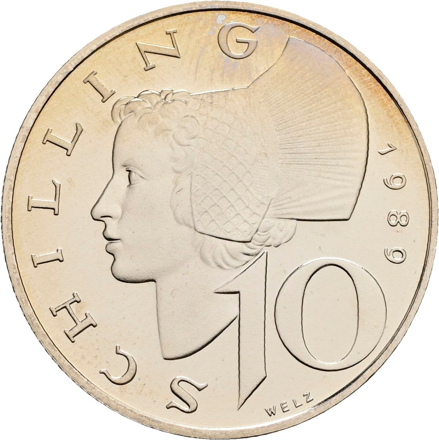 10 Schilling 1989 – Vorderseite