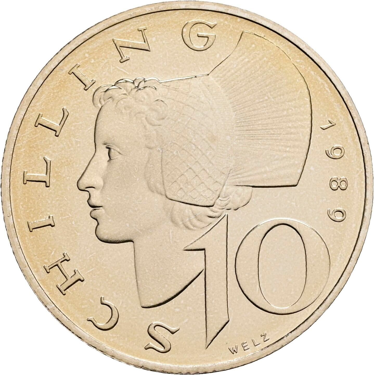 10 Schilling 1989 – Vorderseite