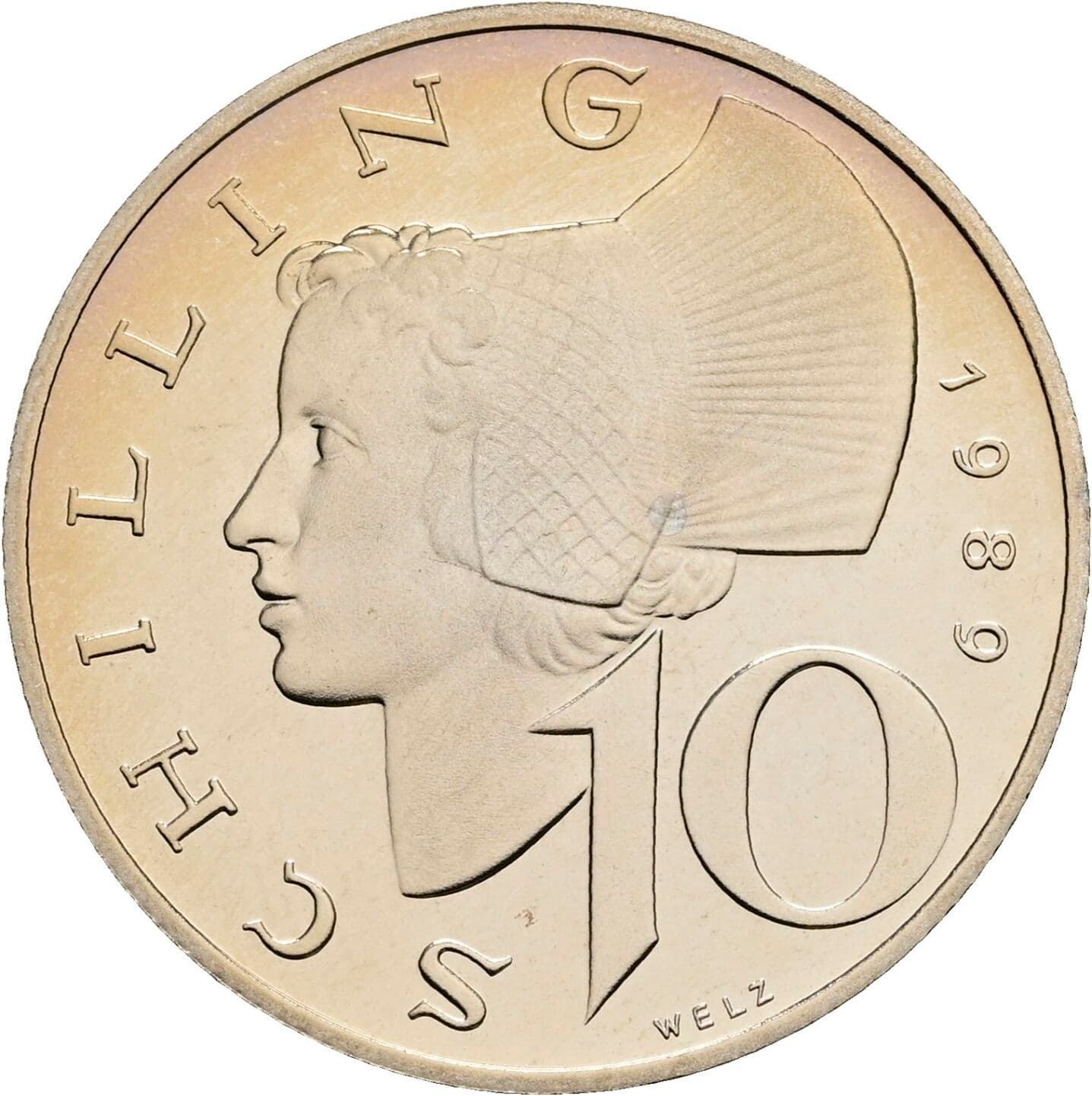 10 Schilling 1989 – Vorderseite