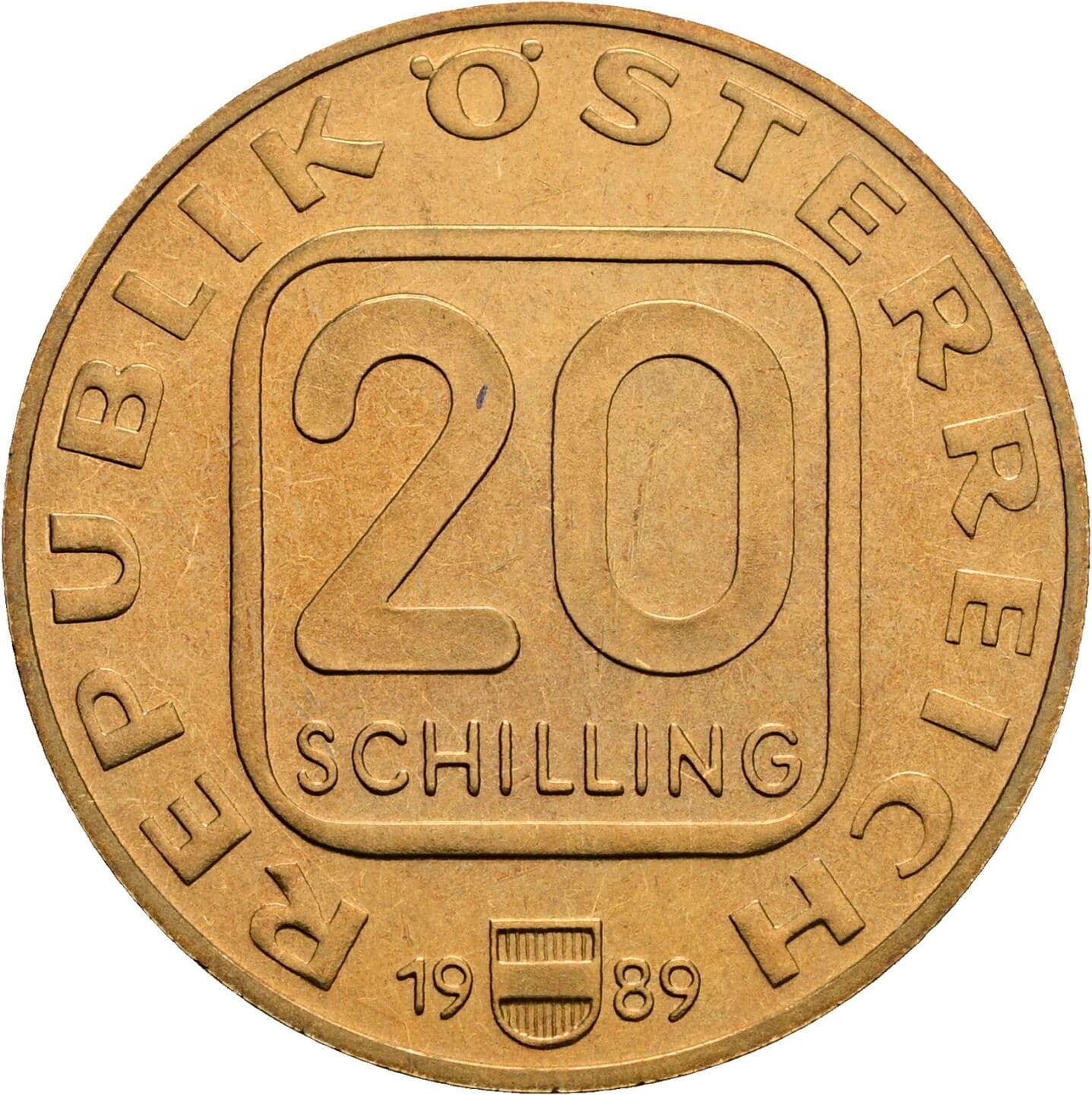 20 Schilling 1989 – Vorderseite
