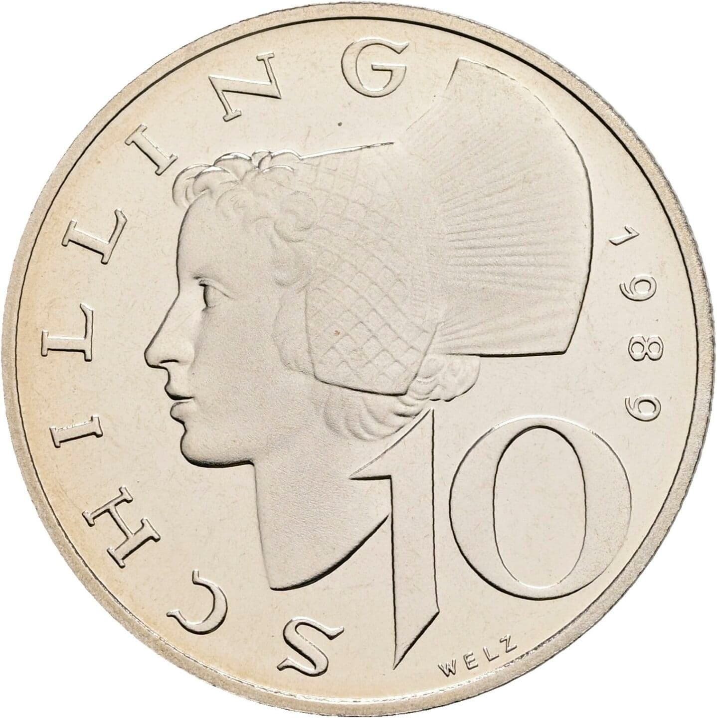 10 Schilling 1989 – Vorderseite