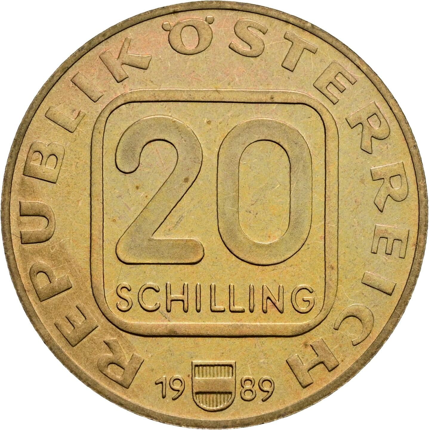 20 Schilling 1989 – Vorderseite