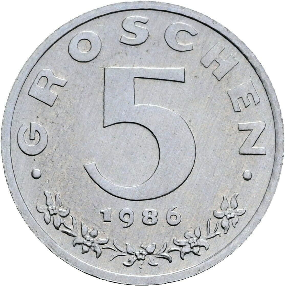5 Groschen 1986 – Vorderseite