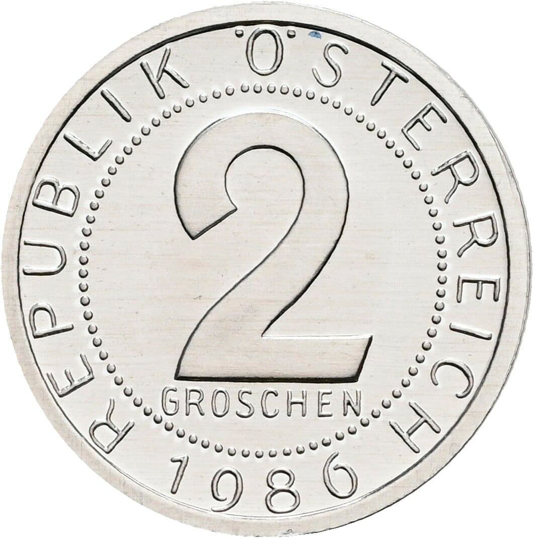 2 Groschen 1986 – Vorderseite