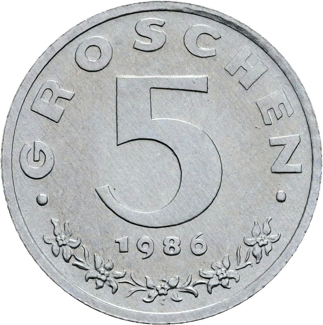 5 Groschen 1986 – Vorderseite