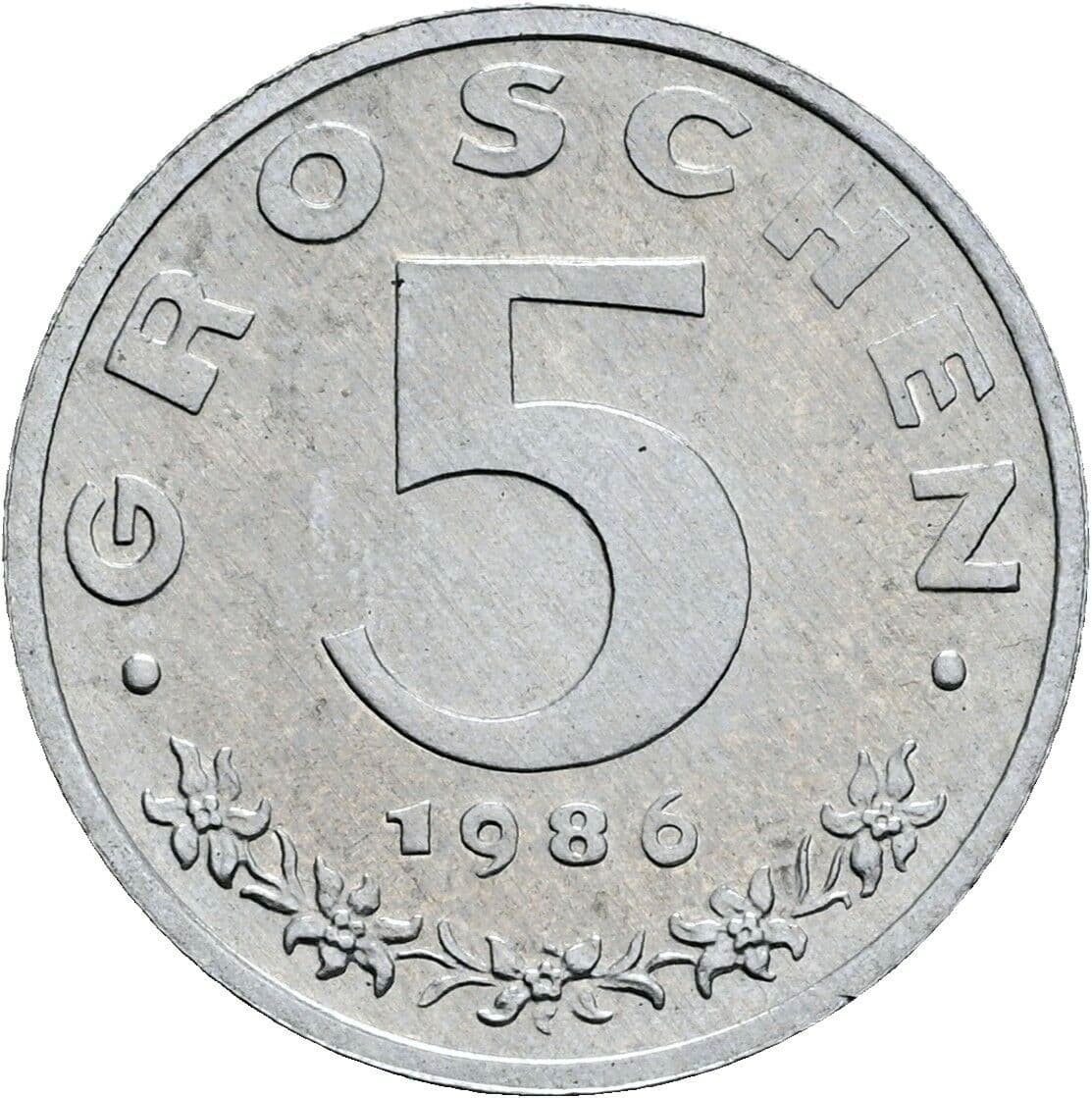5 Groschen 1986 – Vorderseite