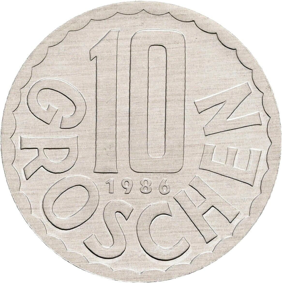 10 Groschen 1986 – Vorderseite