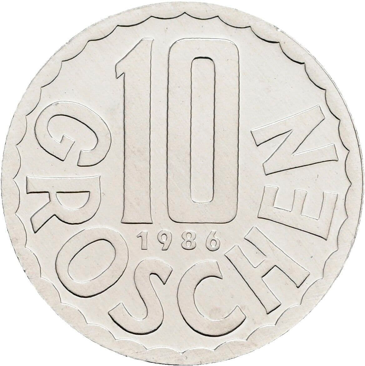 10 Groschen 1986 – Vorderseite