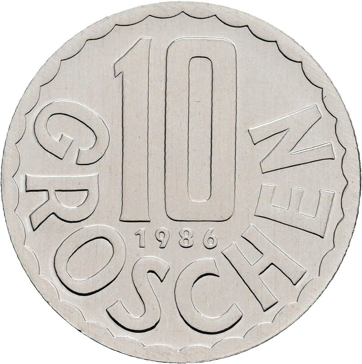 10 Groschen 1986 – Vorderseite