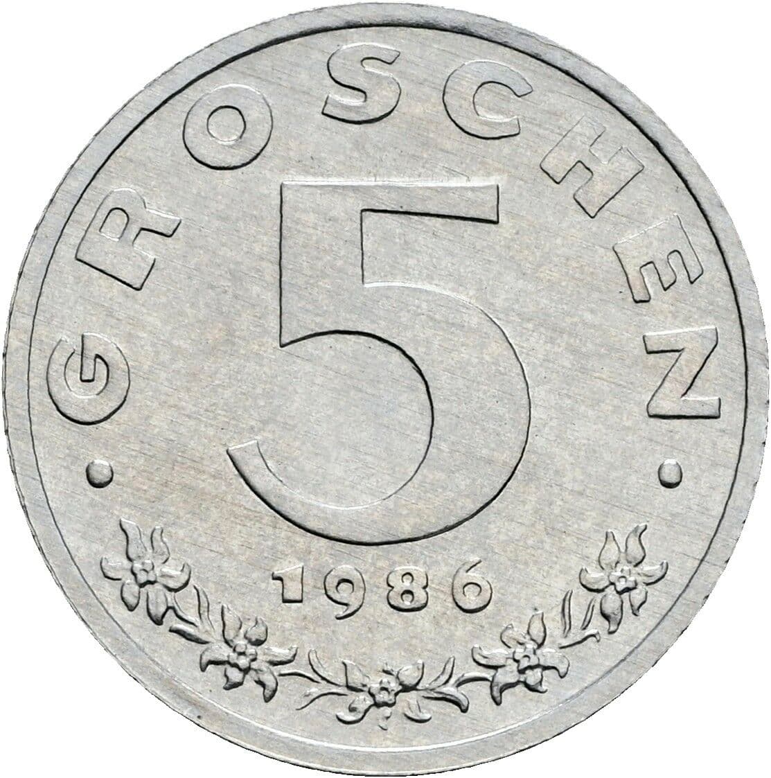 5 Groschen 1986 – Vorderseite